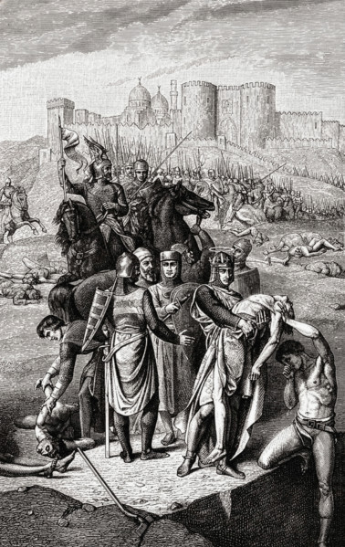 Saint Louis enterrant les cadavres des Chrétiens à Sidon.