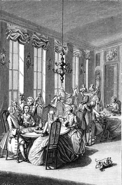 Literary coffee shop in the eighteen century