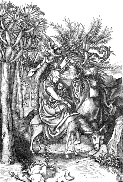 La Fuite en Egypte, par Martin Schongauer