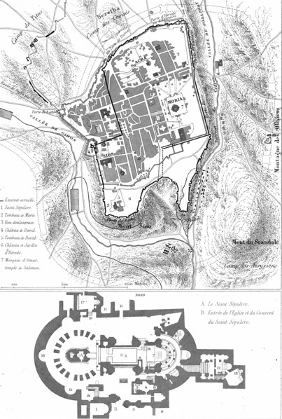 Map of Jerusalem in 1854
