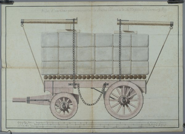 Gonella, Sketch representing a way to transport Napoleon's colossal statue by Canova