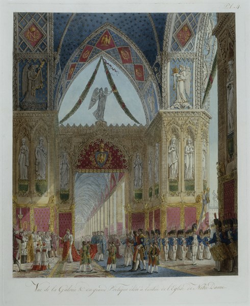 Book of the Coronation by Percier and Fontaine: 
the imperial procession entering church Notre-Dame