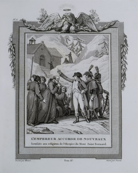 The Emperor granting new benefits to the monks of St. Bernard hospice