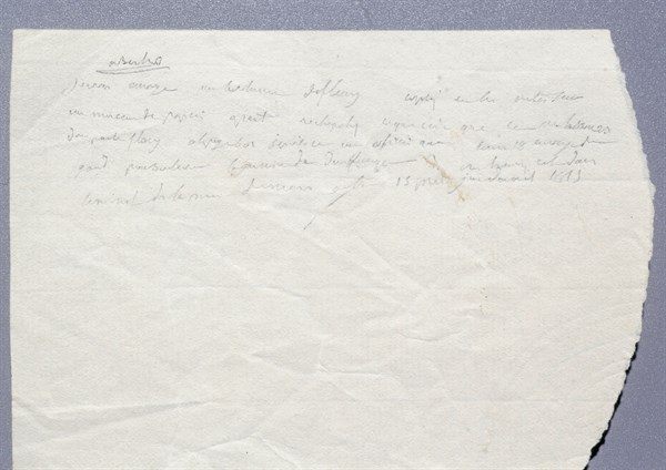 Note sent by the Emperor at the Grand Marschal Bertrand (1821)