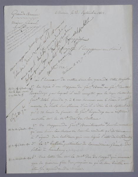 Berthier's report to Emperor Napoleon I, Campaign in Russia (1812)