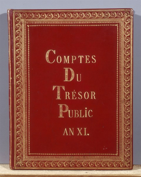 Cover, 'Accounts of the public revenue department. Year XI'