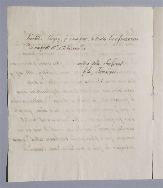 Autograph letter written by the King of Rome to Empress Marie-Louise (c.1817-1818)