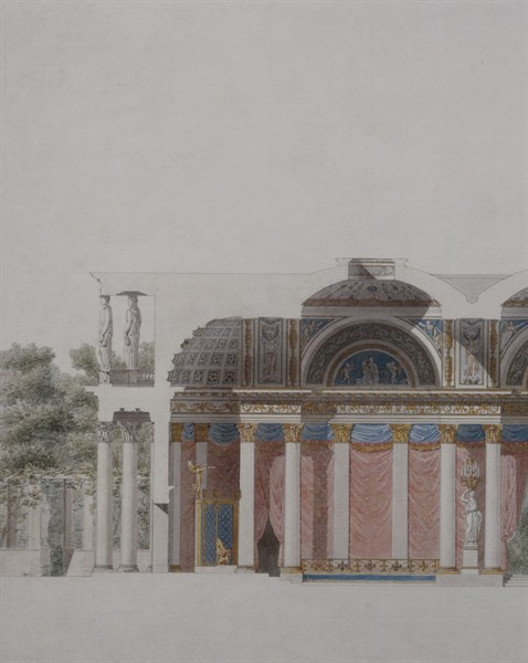 Percier and Fontaine, Sketch of a pavilion for  Napoleon I's coronation festivities (detail)