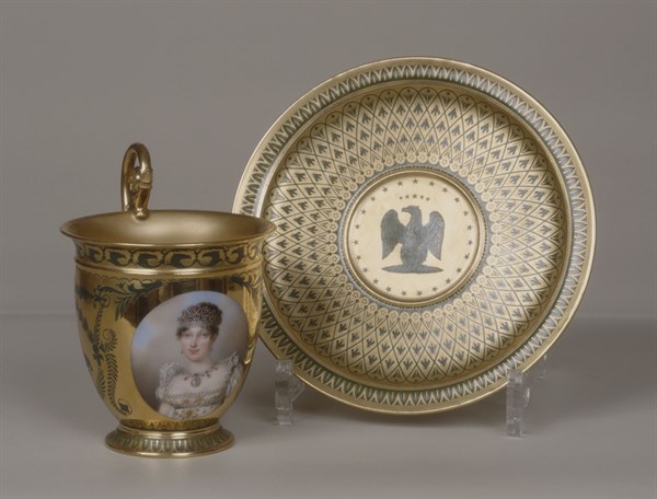 Cup with Marie-Louise's portrait and saucer with the imperial eagle