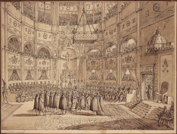 Naudet, Scene of Napoleon's coronation ceremony