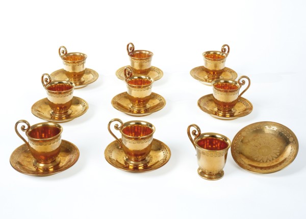 Manufacture de Dihl et Guérhard, Neuf tasses à glace et leurs soucoupes