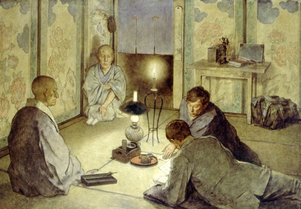 Emile Guimet interviewing Buddhist monks