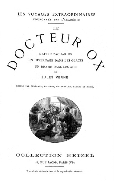 Jules Verne, "Le docteur Ox" (page de garde)