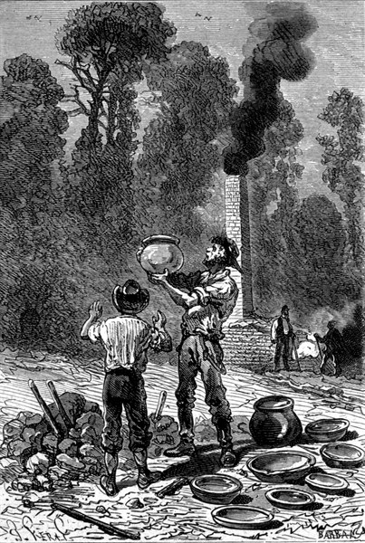 Illustration in 'The Mysterious Island'