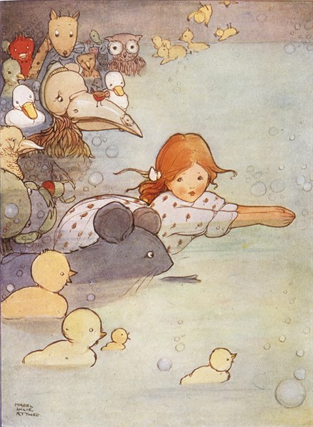 Alice in Wonderland, illustration by Mabel Lucie Attwell