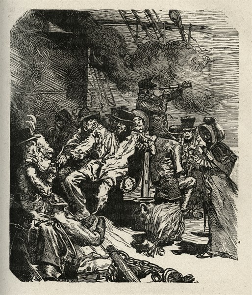 Illustration de "Les Travailleurs de la Mer", de Victor Hugo