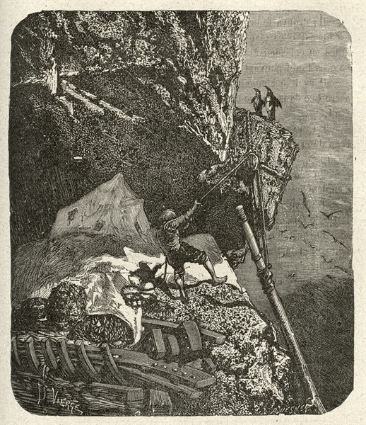 Illustration de "Les Travailleurs de la Mer", de Victor Hugo