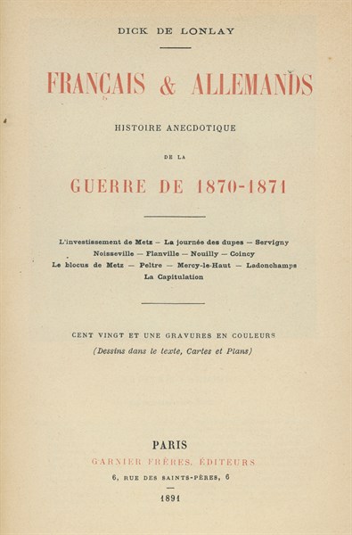 Book 'Français et Allemands, histoire anecdotique de la guerre de 1870-1871'