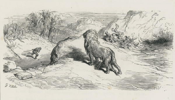 Fable "Le Pâtre et le lion"