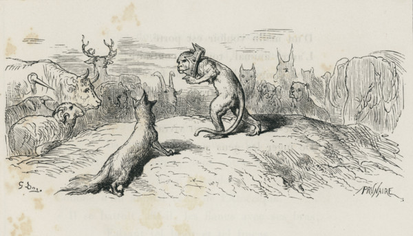 Fable "Le Renard, le singe et les animaux"
