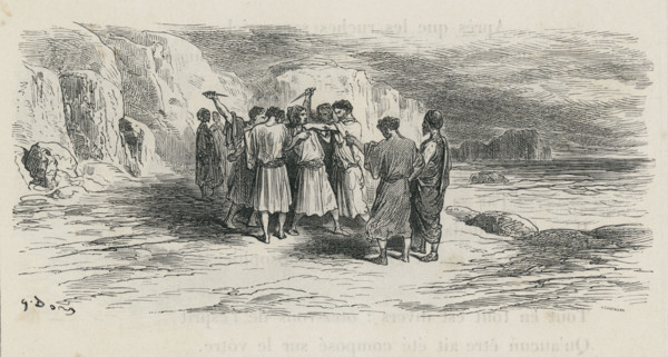 Engraving by Gustave Doré published in the book *Fables de La Fontaine*, published by Librairie