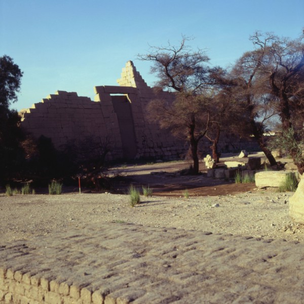 Ramesseum, Temple of Ramses II, rear side of the first pylon