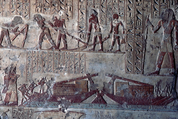 El Kab, Tombe de Pahéri, chargement des barques