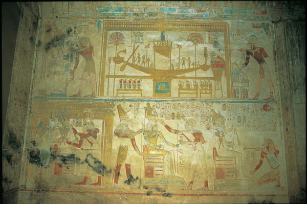 Abydos, Scène où le pharaon vénère Osiris