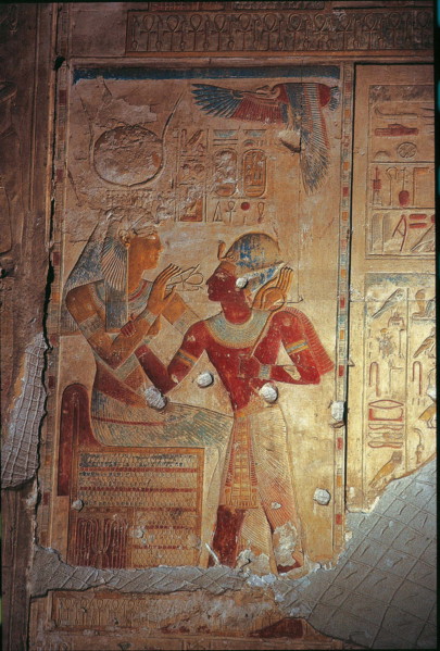 Abydos, La déesse Isis et le Pharaon