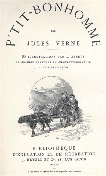 Jules Verne, "P'tit Bonhomme", page de garde