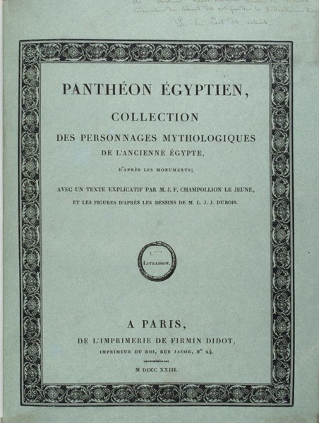 Title page of "Egyptian Pantheon" by Champollion the Younger