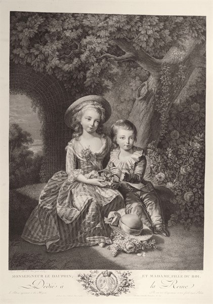 (d'après) Vigée Lebrun, Marie-Thérèse Charlotte de France et le dauphin Louis Joseph Xavier de France