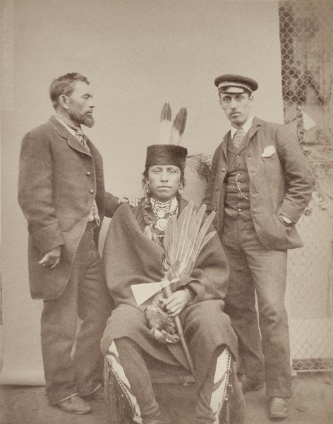 Portrait of 'Red Indian' John Pelcher (left)