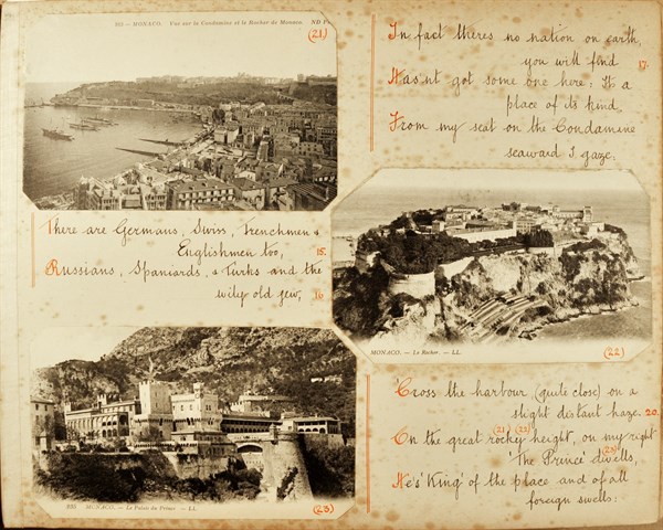 Album de voyage d'une famille anglaise à Monte Carlo en 1912
