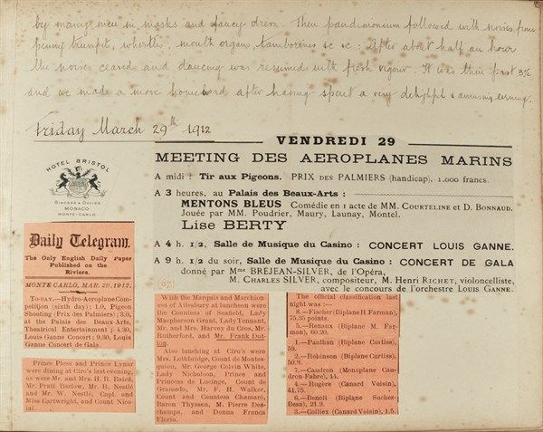 Album de voyage d'une famille anglaise à Monte Carlo en 1912