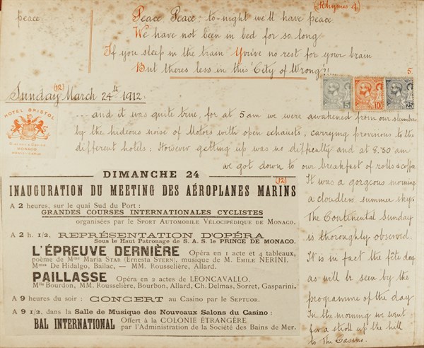 Album de voyage d'une famille anglaise à Monte Carlo en 1912