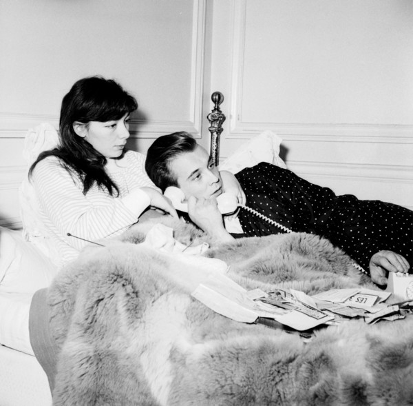 Juliette Gréco with her husband Philippe Lemaire