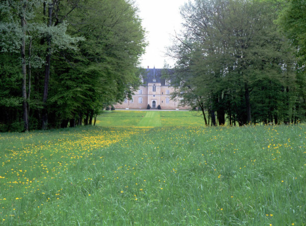 View from the central avenue of the park towards the north façade of the château