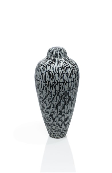 Micheluzzi, Black and White Murrina vase