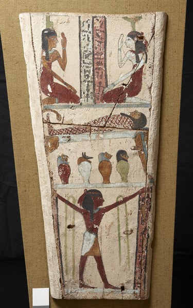 Panneau de sarcophage peint