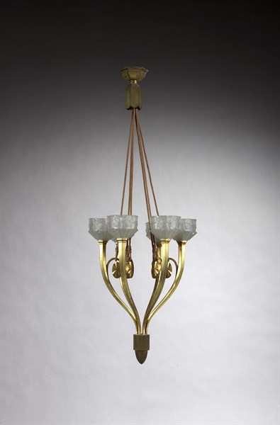 Six facetted arms chandelier