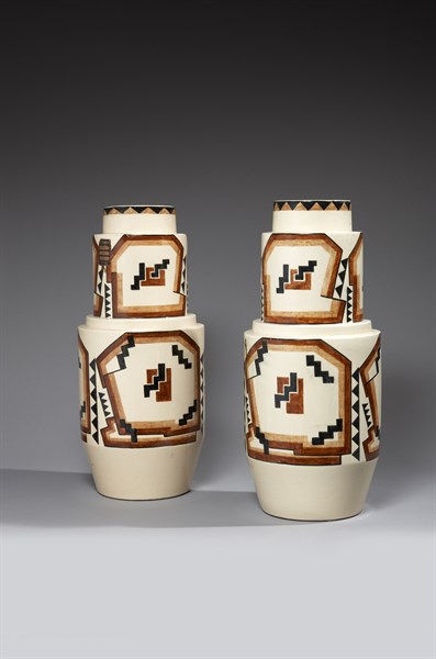 Paire de grands vases cylindres