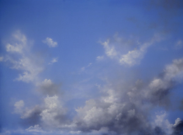 Ciel nuageux. Bâche peinte