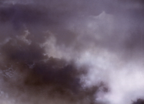 Cloudy sky. Painted canvas tarp