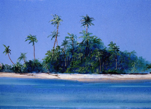 Bâche peinte. Ile déserte