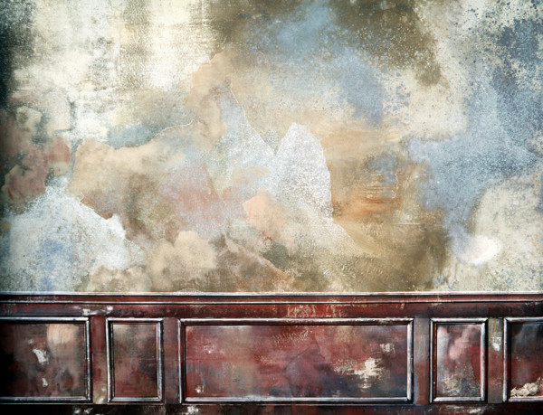 Fresco. Painted canvas tarp with trompe l'oeil effects