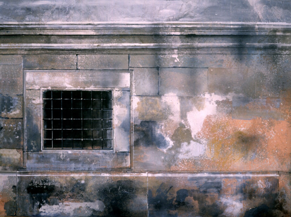 Fresque. Bâche peinte en trompe l'oeil