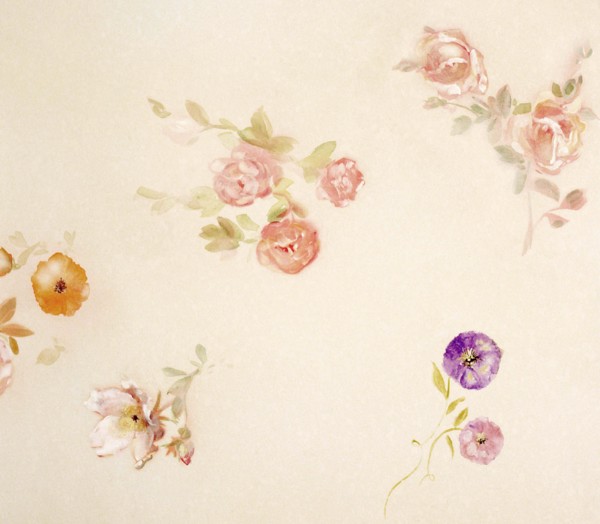 Fleurs. Bâche peinte