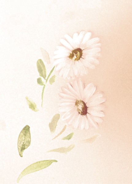 Fleurs. Bâche peinte