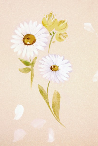Fleurs. Bâche peinte